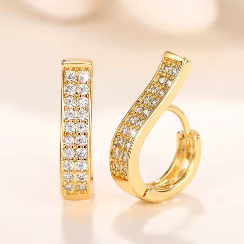 Hollow Irregular Gold Hoop Earrings