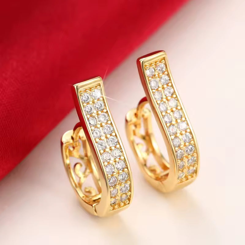 Hollow Irregular Gold Hoop Earrings