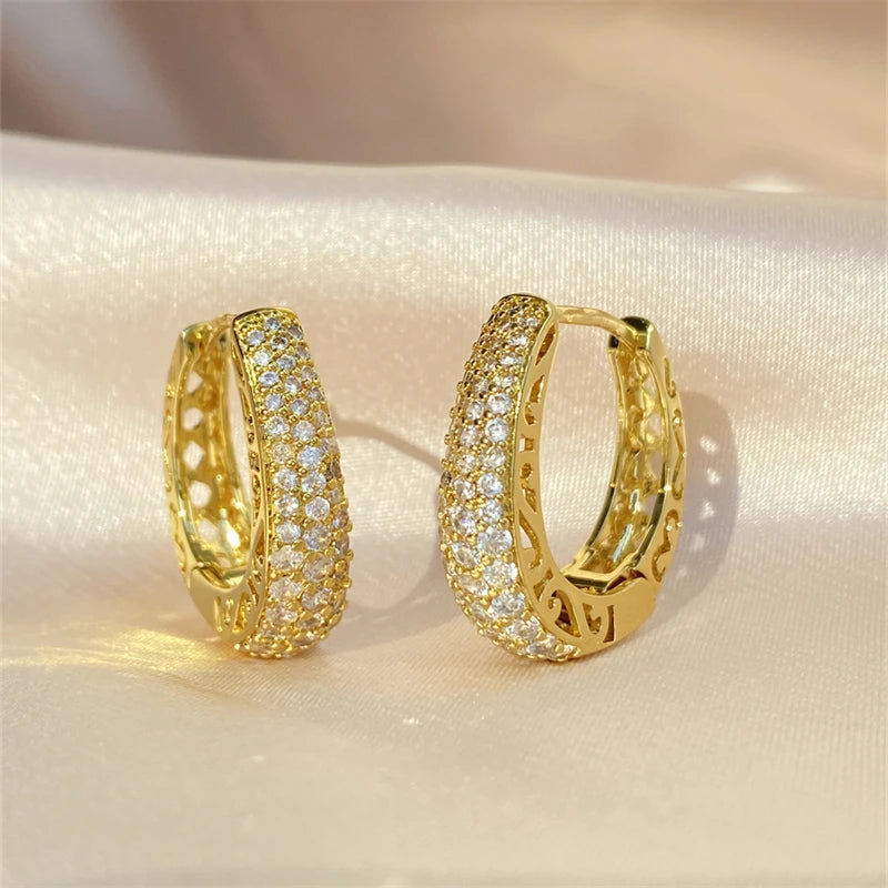 Radiant Zirconia Hoop Earrings