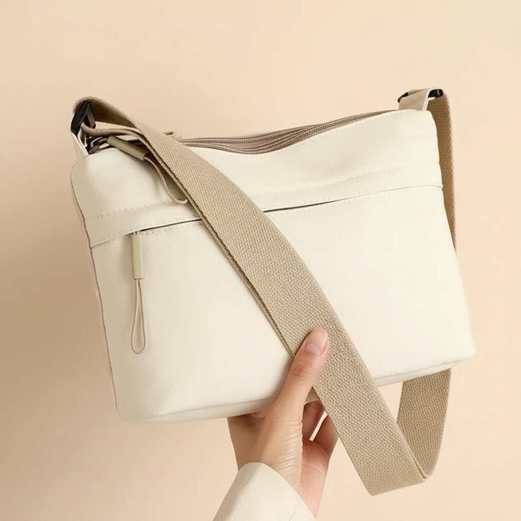 High-Capacity Multi-Pocket Canvas Crossbody Handbag