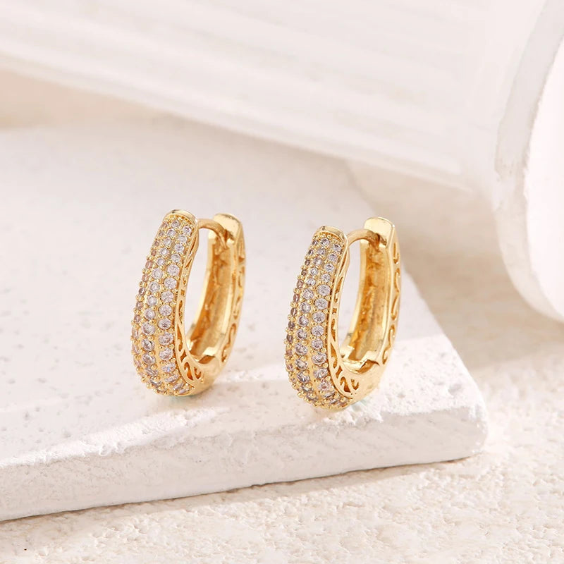 Radiant Zirconia Hoop Earrings