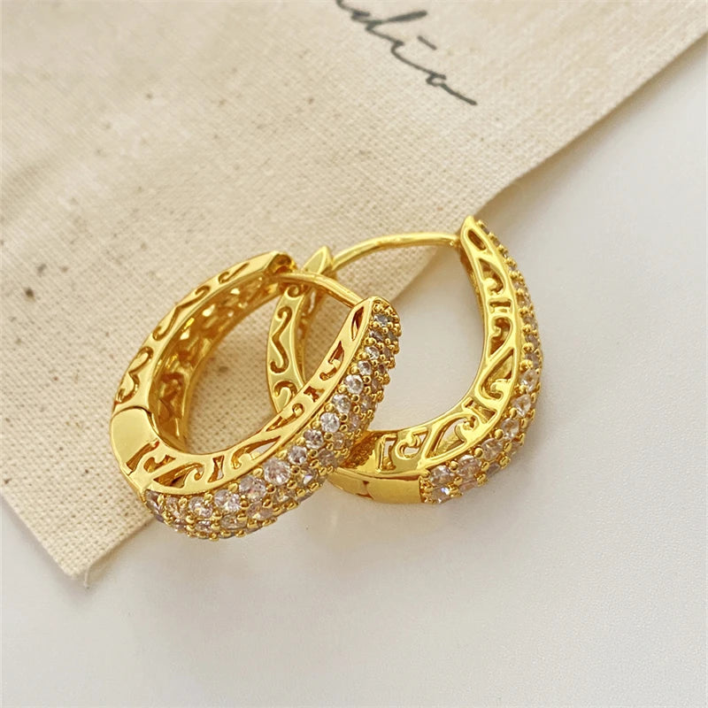 Radiant Zirconia Hoop Earrings