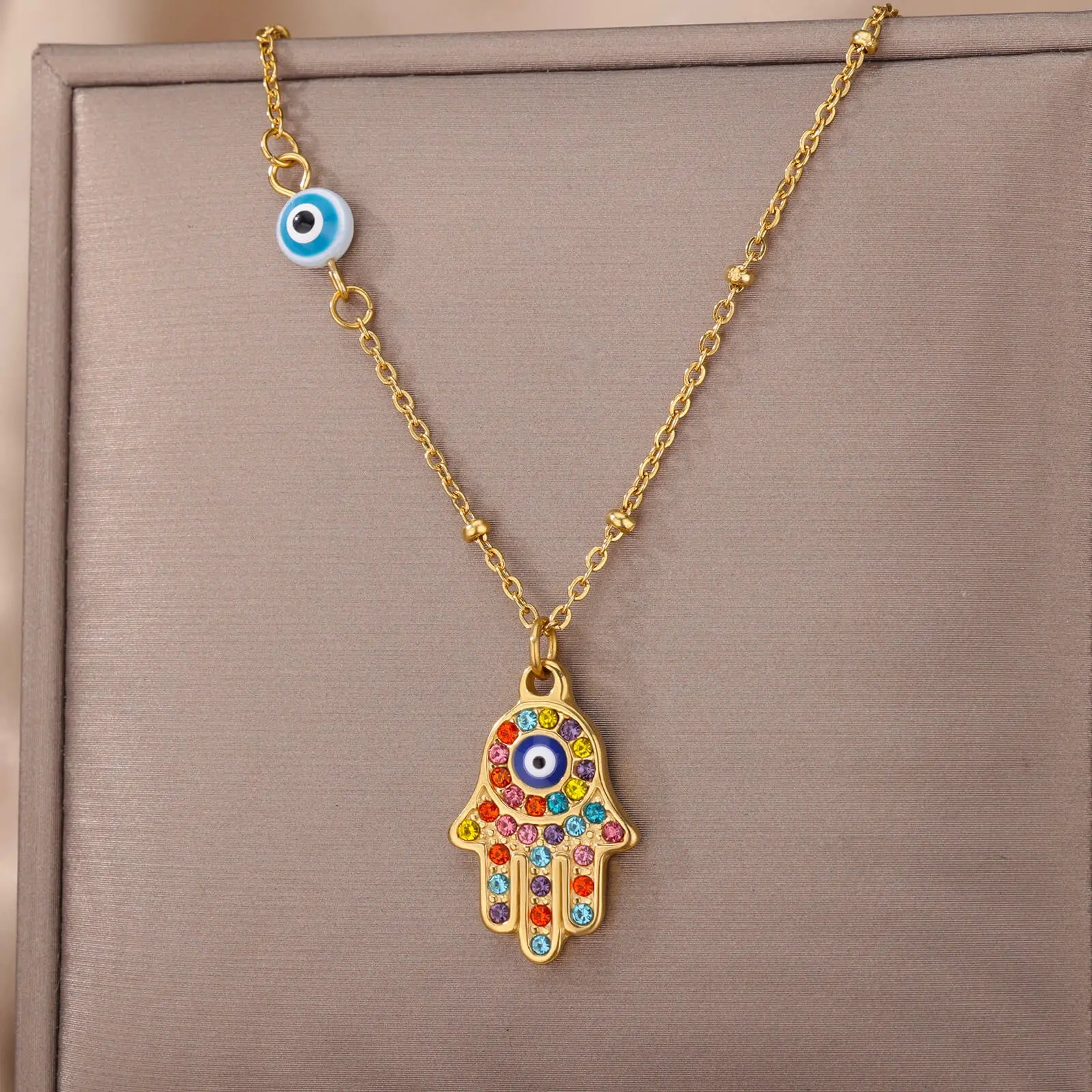 Turkish Hamsa Evil Eye Necklaces