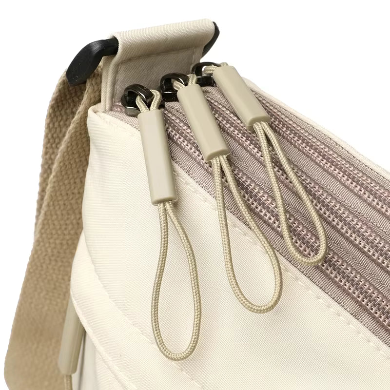 High-Capacity Multi-Pocket Canvas Crossbody Handbag