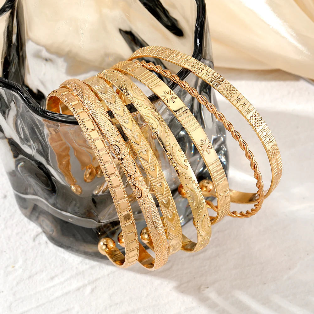 7-Piece Gold Bracelet Set
