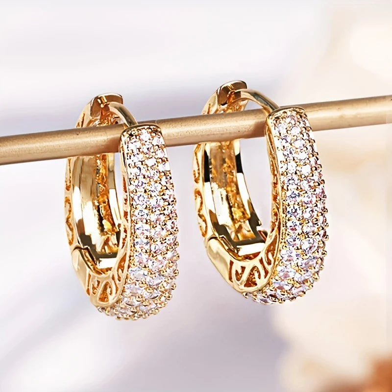 Radiant Zirconia Hoop Earrings