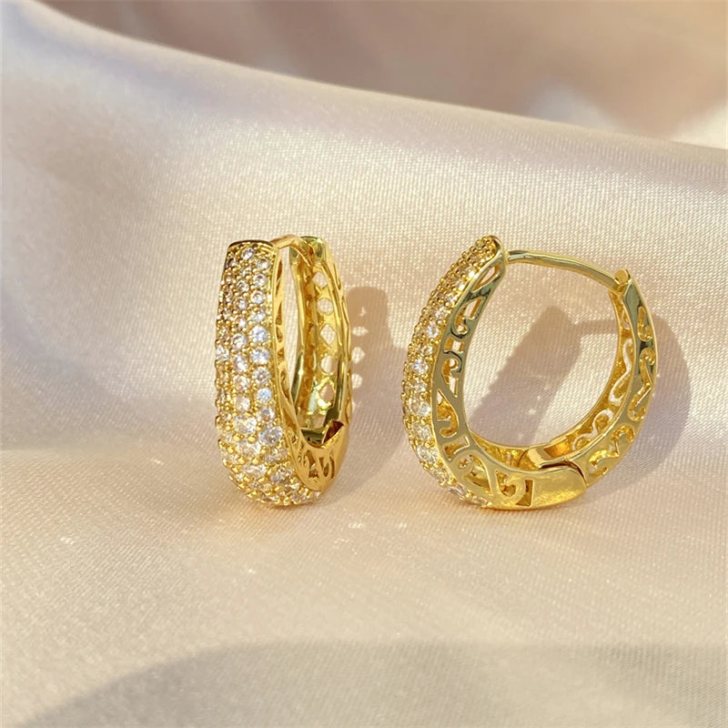 Radiant Zirconia Hoop Earrings