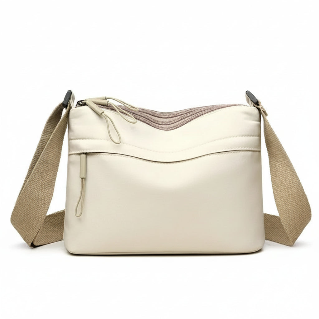 High-Capacity Multi-Pocket Canvas Crossbody Handbag