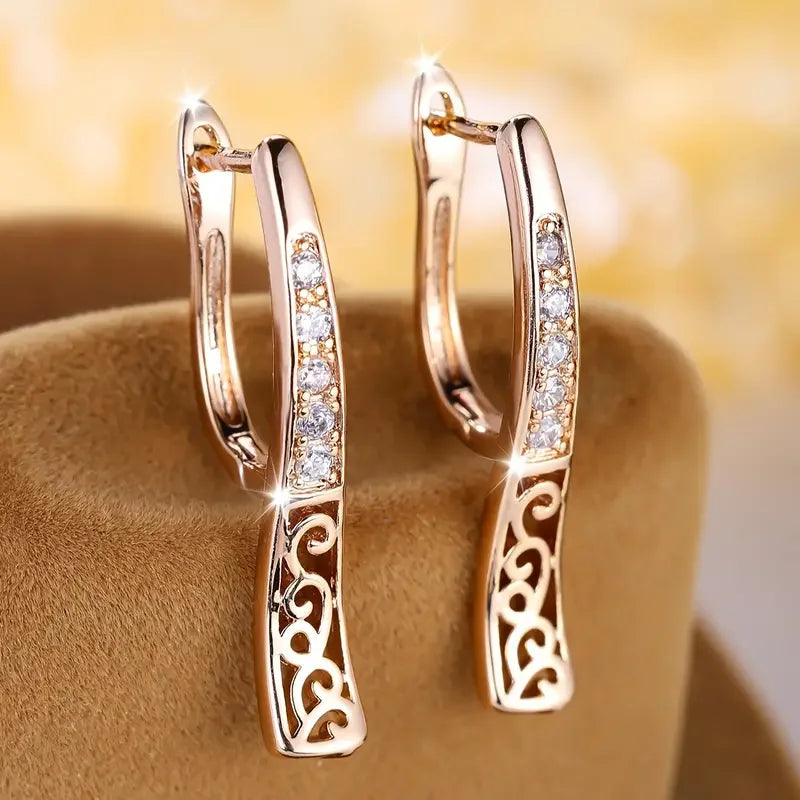 Hollow Irregular Gold Hoop Earrings