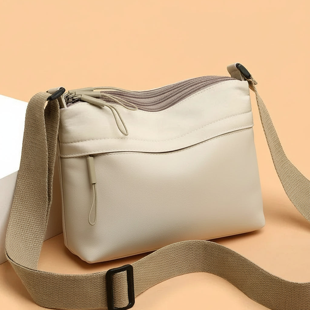 High-Capacity Multi-Pocket Canvas Crossbody Handbag