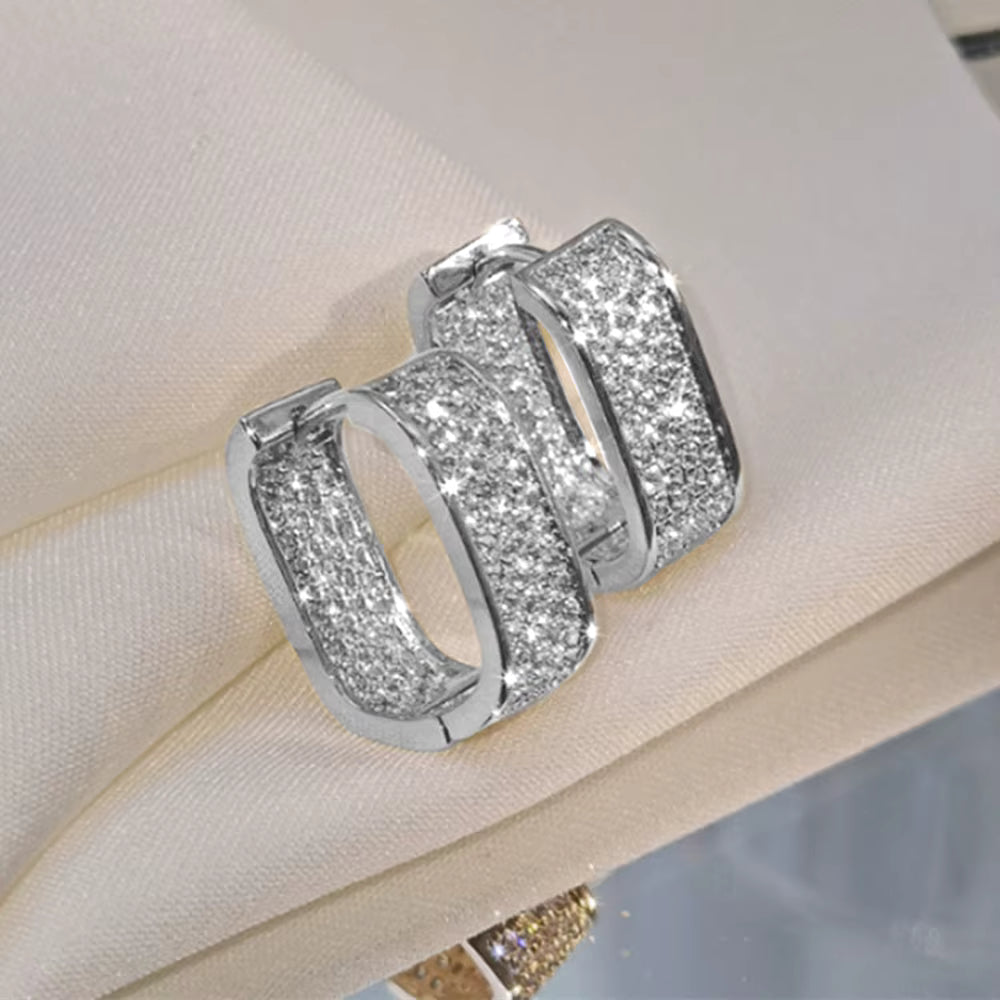 Korean Paved CZ Hoop Earrings