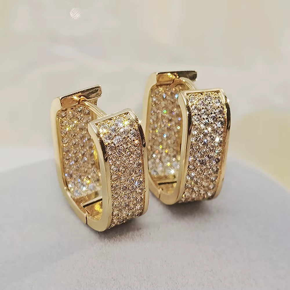 Korean Paved CZ Hoop Earrings